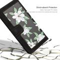 Samsung Galaxy S25 Edge Floral lompakkokotelo, jossa on korttipaikat - musta