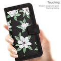 Samsung Galaxy S25 Edge Floral lompakkokotelo, jossa on korttipaikat - musta