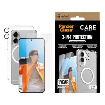 Samsung Galaxy S25 Edge PanzerGlass Care Flagship 3-in-1 -paketti - Kirkas