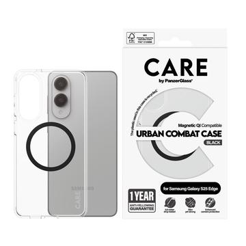Samsung Galaxy S25 Edge PanzerGlass Care Transparent Urban Combat Suojakuori - MagSafe-yhteensopiva - musta
