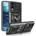 Samsung Galaxy S25 Edge Pyörivä Rengashybridikotelo Kamerasuojalla - Musta