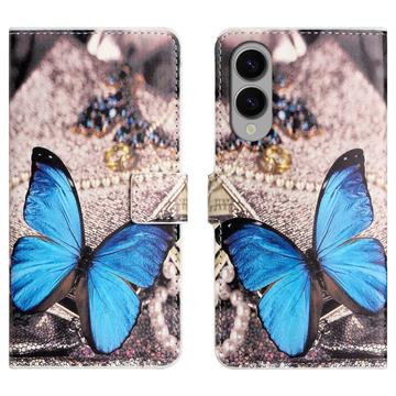 Samsung Galaxy S25 Edge Style Series Lompakkokotelo - Sininen Perhoset