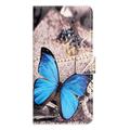 Samsung Galaxy S25 Edge Style Series Lompakkokotelo - Sininen Perhoset