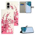Samsung Galaxy S25 Edge Style Series Lompakkokotelo - Kirsikkapuun kukat