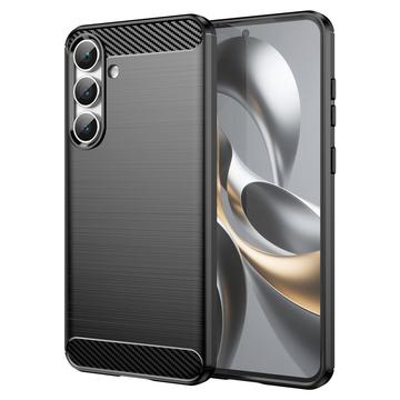 Samsung Galaxy S25 FE Harjattu TPU Suojakuori - Hiilikuitu