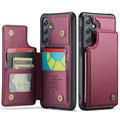 Samsung Galaxy S25 FE Caseme C22 Kotelo RFID-korttilompakko - punainen