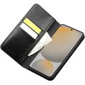 Samsung Galaxy S25 FE Qialino Classic Lompakkomallinen Nahkakotelo - Musta
