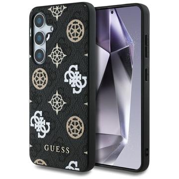 Samsung Galaxy S25 Guess 4G Printed Colored Peony Pattern MagSafe Kotelo - musta