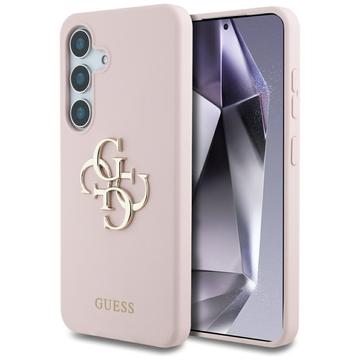 Samsung Galaxy S25 Guess Big 4G Logo Bottom Script Silikoni Kotelo - vaaleanpunainen