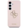 Samsung Galaxy S25 Guess Big 4G Logo Bottom Script Silikoni Kotelo - vaaleanpunainen