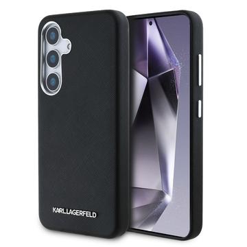 Samsung Galaxy S25 Karl Lagerfeld Saffiano Metal Logo -kotelo - musta
