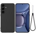 Samsung Galaxy S25 Nestemäinen silikonikotelo käsihihnalla