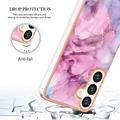 Samsung Galaxy S25 Marble Pattern Galvanoitu TPU-Suojakotelo - Sininen / Pinkki