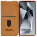 Samsung Galaxy S25 Nillkin Qin Pro Lompakkokotelo - Ruskea