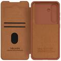 Samsung Galaxy S25 Nillkin Qin Pro Lompakkokotelo - Ruskea