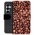 Samsung Galaxy S25+ Premium Lompakkokotelo - Kahvipavut