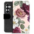 Samsung Galaxy S25+ Premium Lompakkokotelo - Romanttiset Kukat