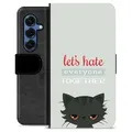 Samsung Galaxy S25 Premium Lompakkokotelo - Vihainen Kissa