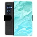 Samsung Galaxy S25 Premium Lompakkokotelo - Sininen Marmori