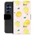 Samsung Galaxy S25 Premium Lompakkokotelo - Sitruunakuvioinen