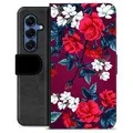 Samsung Galaxy S25 Premium Lompakkokotelo - Vintage Kukat