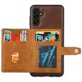 Samsung Galaxy S25 Retro Style Kotelo Lompakolla - Vihreä