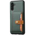 Samsung Galaxy S25 Retro Style Kotelo Lompakolla - Vihreä