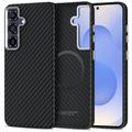 Samsung Galaxy S25 Tech-Protect Ion Carbon muovikotelo - MagSafe-yhteensopiva - musta / hopea