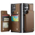 Samsung Galaxy S25 Ultra Caseme C22 Kotelo RFID-korttilompakko - ruskea