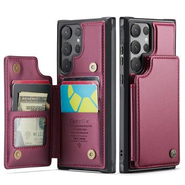 Samsung Galaxy S25 Ultra Caseme C22 Kotelo RFID-korttilompakko - punainen
