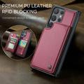 Samsung Galaxy S25 Ultra Caseme C22 Kotelo RFID-korttilompakko - punainen