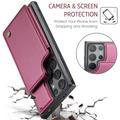 Samsung Galaxy S25 Ultra Caseme C22 Kotelo RFID-korttilompakko - punainen