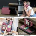 Samsung Galaxy S25 Ultra Caseme C22 Kotelo RFID-korttilompakko - punainen