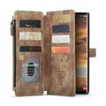 Samsung Galaxy S25 Ultra Caseme C30 Monitoiminen Lompakkokotelo - Ruskea