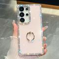 Samsung Galaxy S25 Ultra CrystalGlow Hybridikotelo sormuksen pidikkeellä - vaaleanpunainen