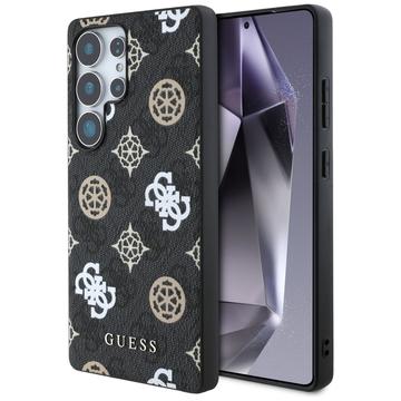 Samsung Galaxy S25 Ultra Guess 4G Printed Colored Peony Pattern MagSafe Kotelo - musta