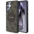 Samsung Galaxy S25 Ultra Guess 4G Round Patch Classic Logo Kotelo - MagSafe-yhteensopiva - Ruskea