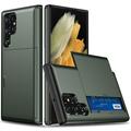 Samsung Galaxy S25 Ultra Hybridikotelo Liukuvalla Korttipaikalla - Vert Armée