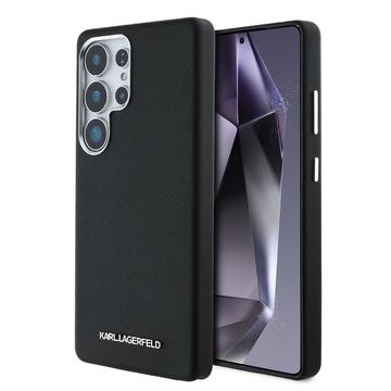Samsung Galaxy S25 Ultra Karl Lagerfeld Saffiano Metal Logo -kotelo - musta