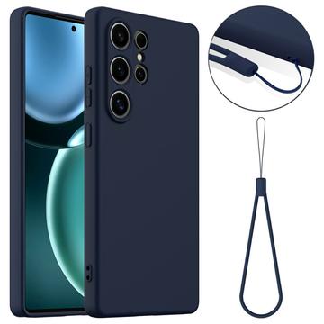 Samsung Galaxy S25 Ultra Nestemäinen Silikoni Suojakuori - MagSafe-yhteensopiva - Tummansininen