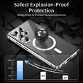 Samsung Galaxy S25 Ultra magneettinen suojakotelo, jossa on karkaistu suojalasi - MagSafe-yhteensopiva - hopea