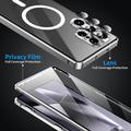 Samsung Galaxy S25 Ultra magneettinen suojakotelo, jossa on karkaistu suojalasi - MagSafe-yhteensopiva - hopea