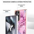 Samsung Galaxy S25 Ultra Marble Pattern Galvanoitu TPU-Suojakotelo - Sininen / Pinkki