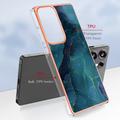 Samsung Galaxy S25 Ultra Marble Pattern Galvanoitu TPU-Suojakotelo - Vihreä