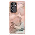 Samsung Galaxy S25 Ultra Marble Pattern Galvanoitu TPU-Suojakotelo - Pinkki