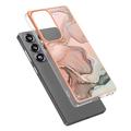 Samsung Galaxy S25 Ultra Marble Pattern Galvanoitu TPU-Suojakotelo - Pinkki