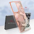 Samsung Galaxy S25 Ultra Marble Pattern Galvanoitu TPU-Suojakotelo - Pinkki