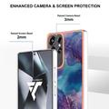 Samsung Galaxy S25 Ultra Marble Pattern Galvanoitu TPU-Suojakotelo - Violetti / Sininen