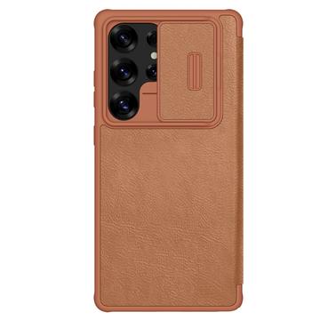 Samsung Galaxy S25 Ultra Nillkin Qin Pro Lompakkokotelo - Ruskea