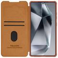 Samsung Galaxy S25 Ultra Nillkin Qin Pro Lompakkokotelo - Ruskea